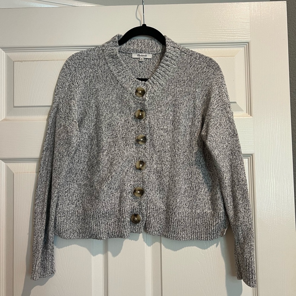 Madewell Heather Gray Button-Up Cardigan